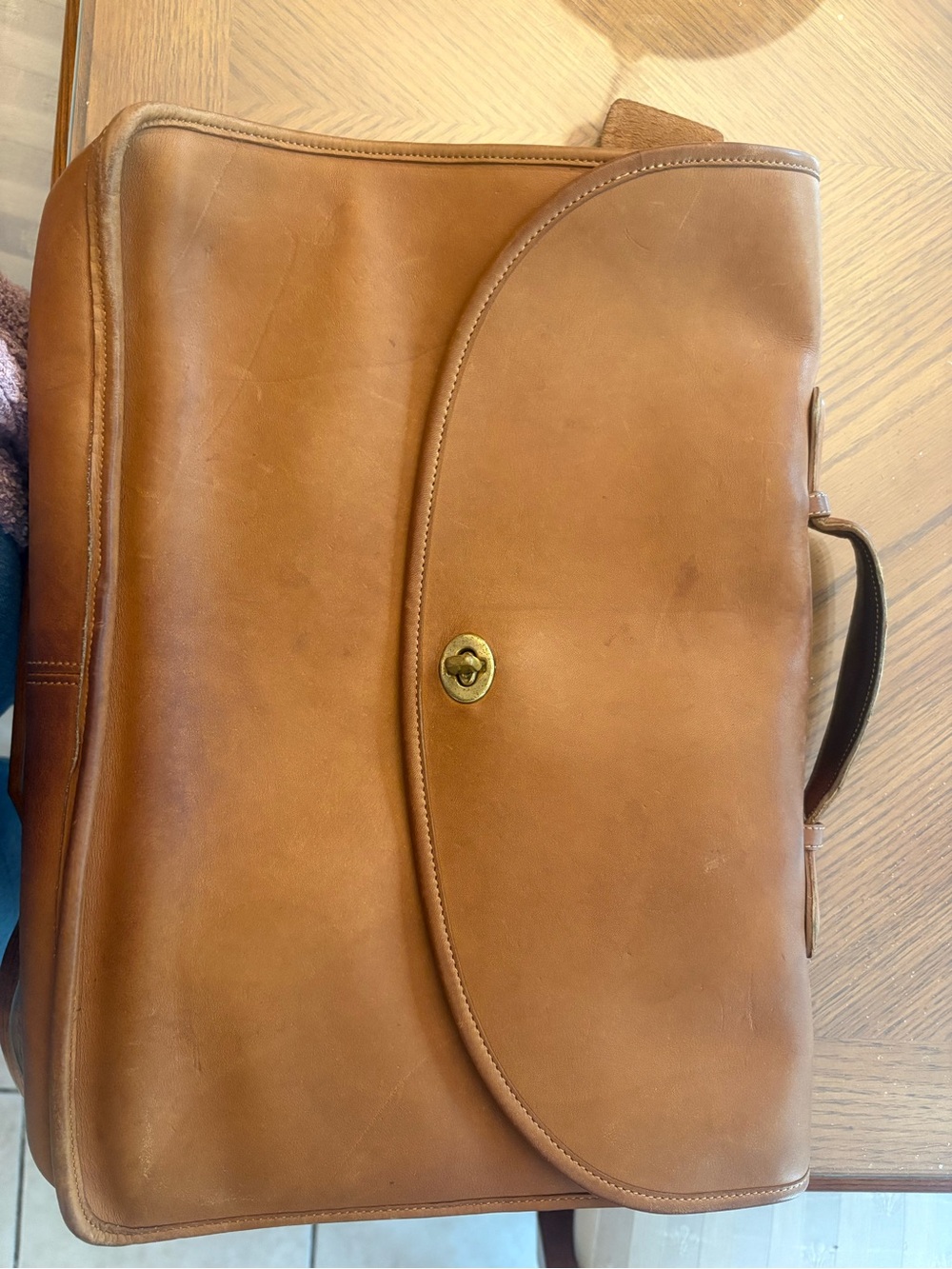 Coach Tan Leather Briefcase with Top Handle - Picture 9 of 10